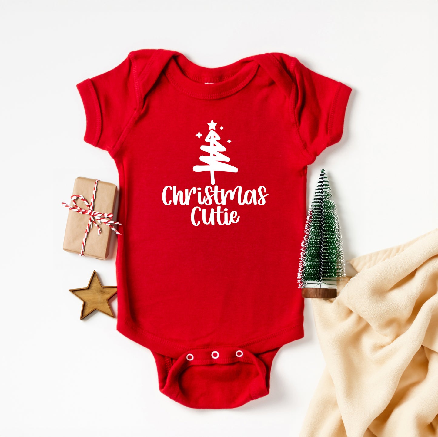 Christmas Cutie Tree | Baby Graphic Short Sleeve Onesie