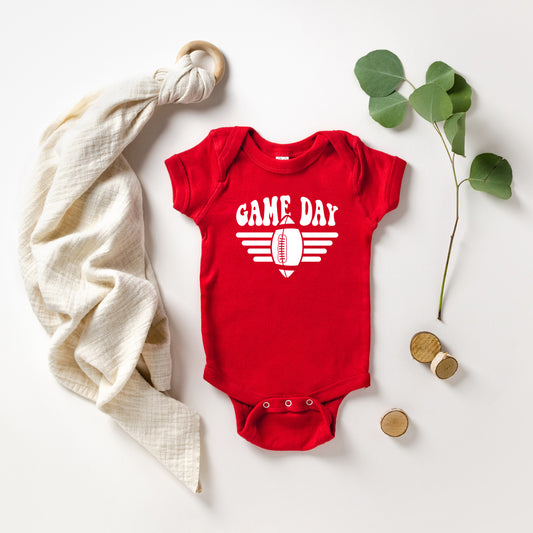 Football Game Day Stripes | Baby Graphic Short Sleeve Onesie