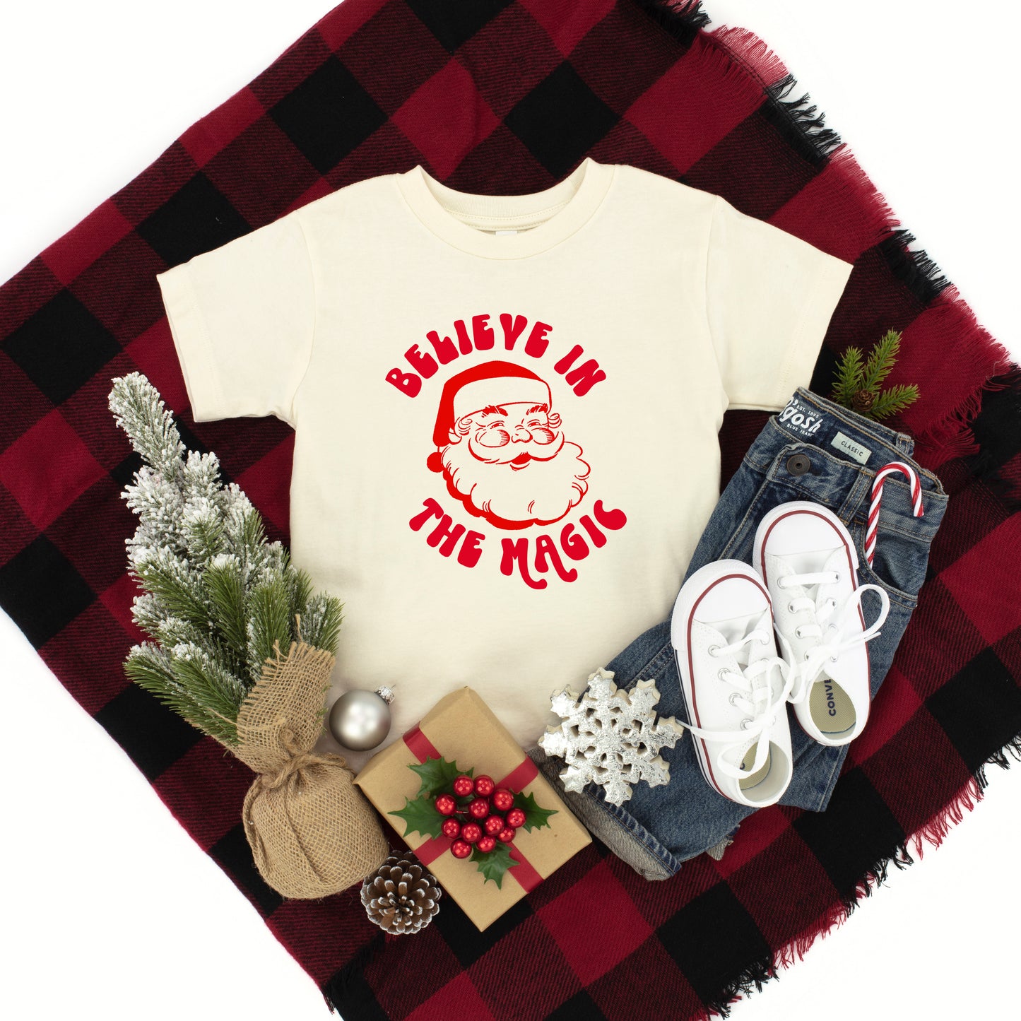 Believe In The Magic Santa | Toddler Short Sleeve Crew Neck
