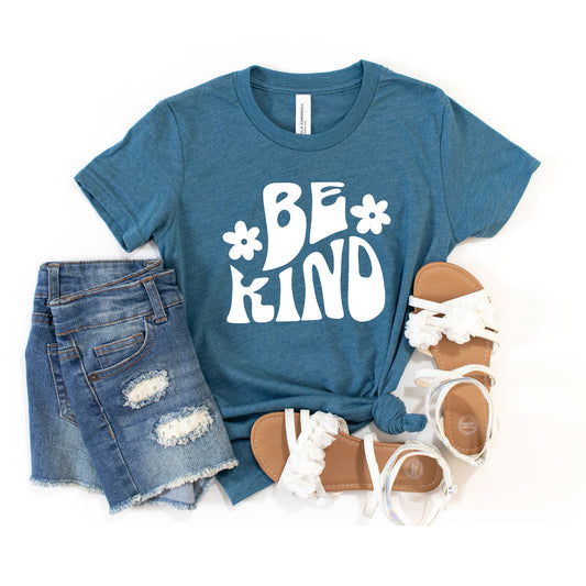 Be Kind Daisies | Toddler Short Sleeve Crew Neck