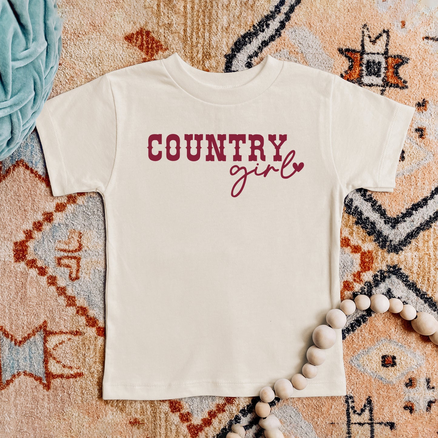 Country Girl Heart | Toddler Short Sleeve Crew Neck