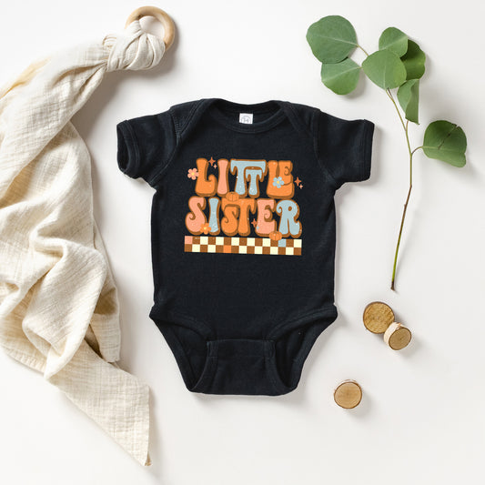 Little Sister Checkered | Baby Graphic Short Sleeve Onesie