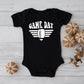 Football Game Day Stripes | Baby Graphic Short Sleeve Onesie