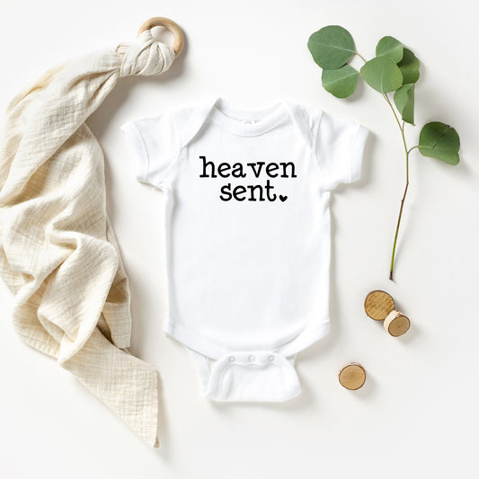 Heaven Sent Heart | Baby Graphic Short Sleeve Onesie