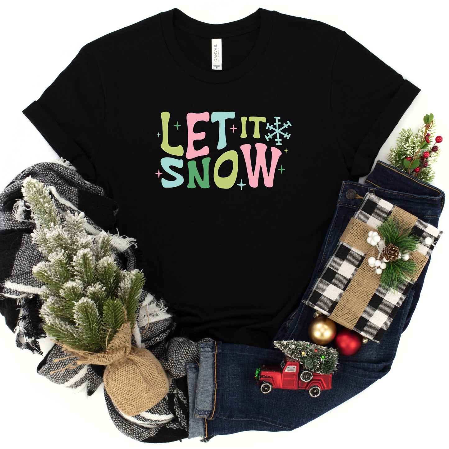 Let It Snow Colorful | Youth Short Sleeve Graphic Tee