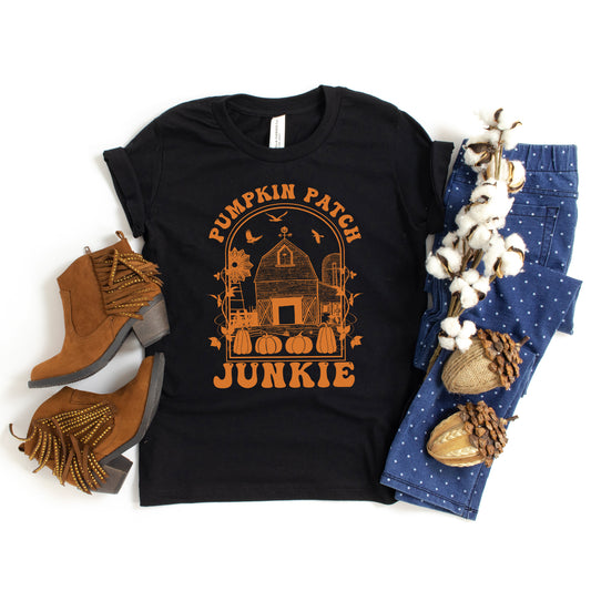 Pumpkin Patch Junkie | Youth Graphic Short Sleeve Tee