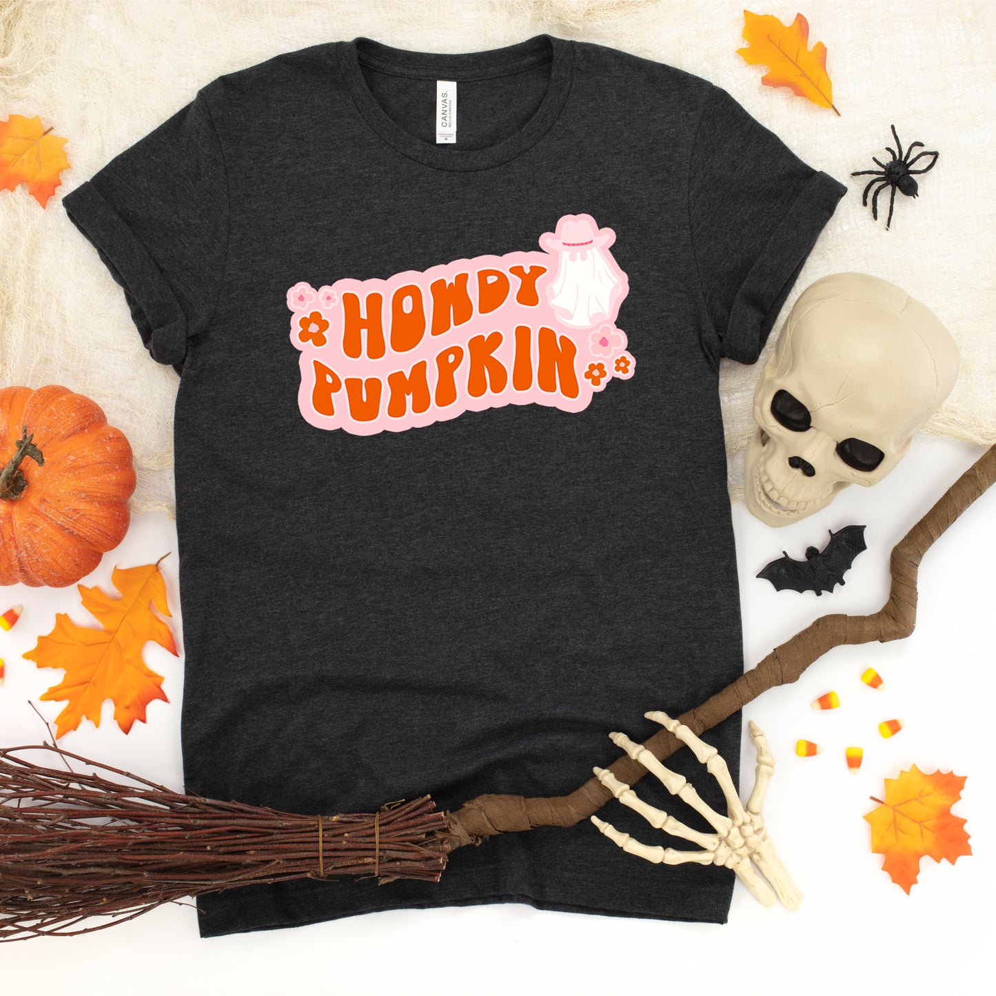 Howdy Pumpkin Ghost | Youth Short Sleeve Crew Neck