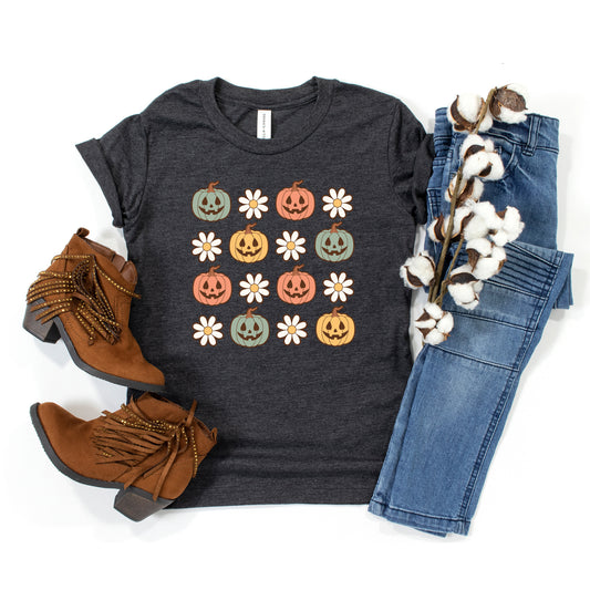 Pumpkin Daisies | Youth Graphic Short Sleeve Tee