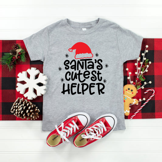 Santa's Cutest Helper | Toddler Graphic Short Sleeve Tee