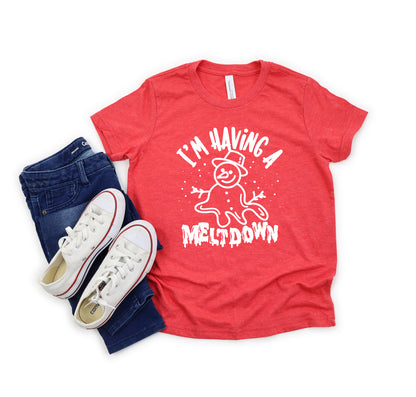 Having A Meltdown Snowman | Youth Graphic Short Sleeve Tee