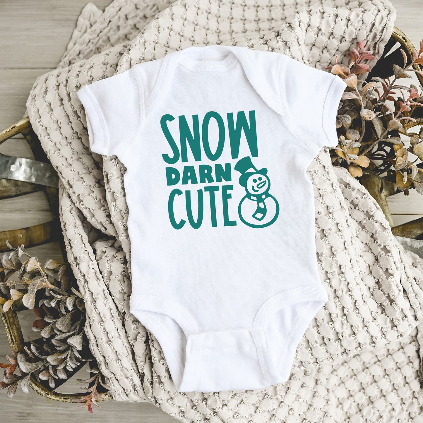 Snow Darn Cute | Baby Graphic Short Sleeve Onesie