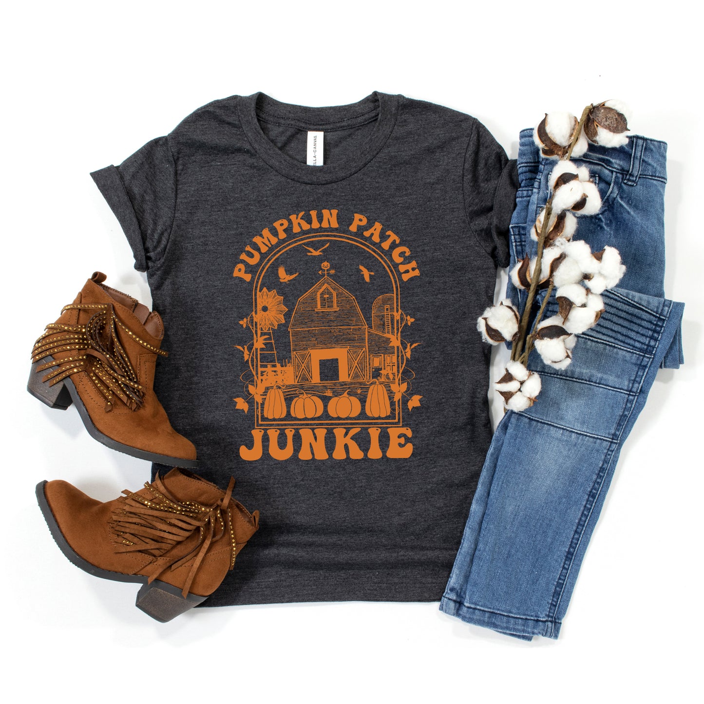 Pumpkin Patch Junkie | Youth Graphic Short Sleeve Tee