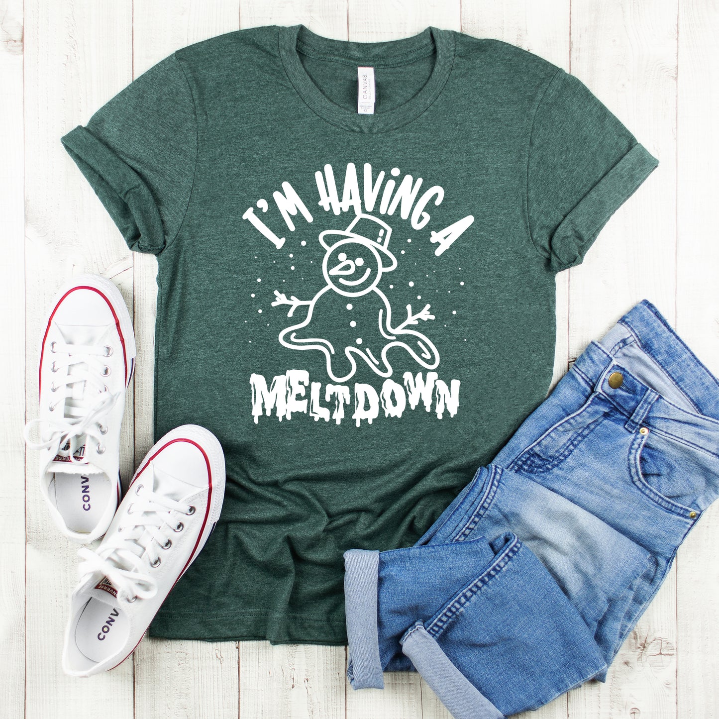 Having A Meltdown Snowman | Youth Graphic Short Sleeve Tee