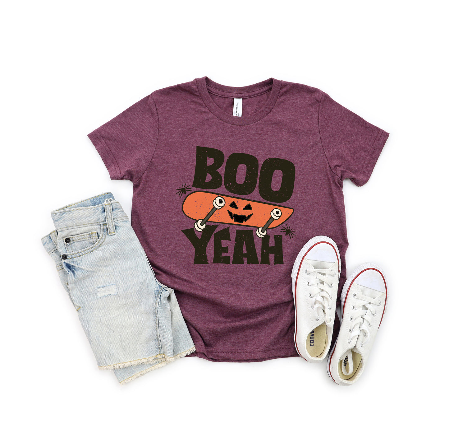 Boo Yeah Skateboard | Youth Short Sleeve Crew Neck