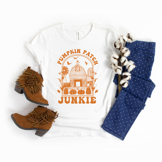 Pumpkin Patch Junkie | Youth Graphic Short Sleeve Tee