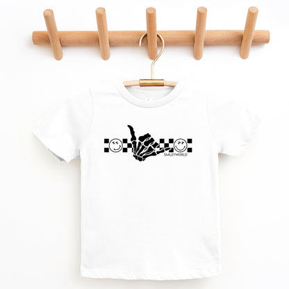 SmileyWorld Skeleton Hang Loose - Youth Short Sleeve Graphic T-Shirt and Toddler Short Sleeve Graphic T-Shirt