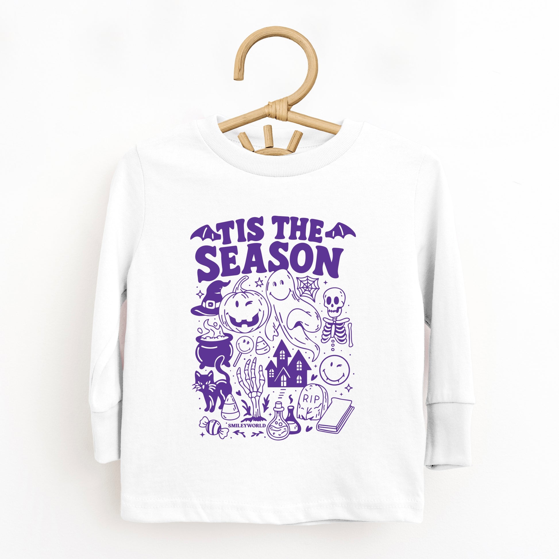 SmileyWorld Tis The Season Halloween - Toddler Long Sleeve Graphic Tee and Youth Long Sleeve Graphic T-Shirt