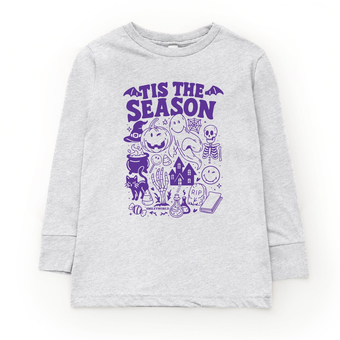 SmileyWorld Tis The Season Halloween - Toddler Long Sleeve Graphic Tee and Youth Long Sleeve Graphic T-Shirt