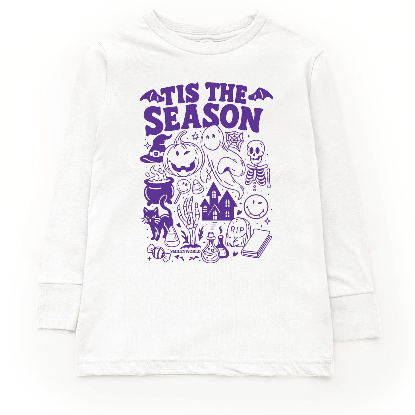 SmileyWorld Tis The Season Halloween - Toddler Long Sleeve Graphic Tee and Youth Long Sleeve Graphic T-Shirt