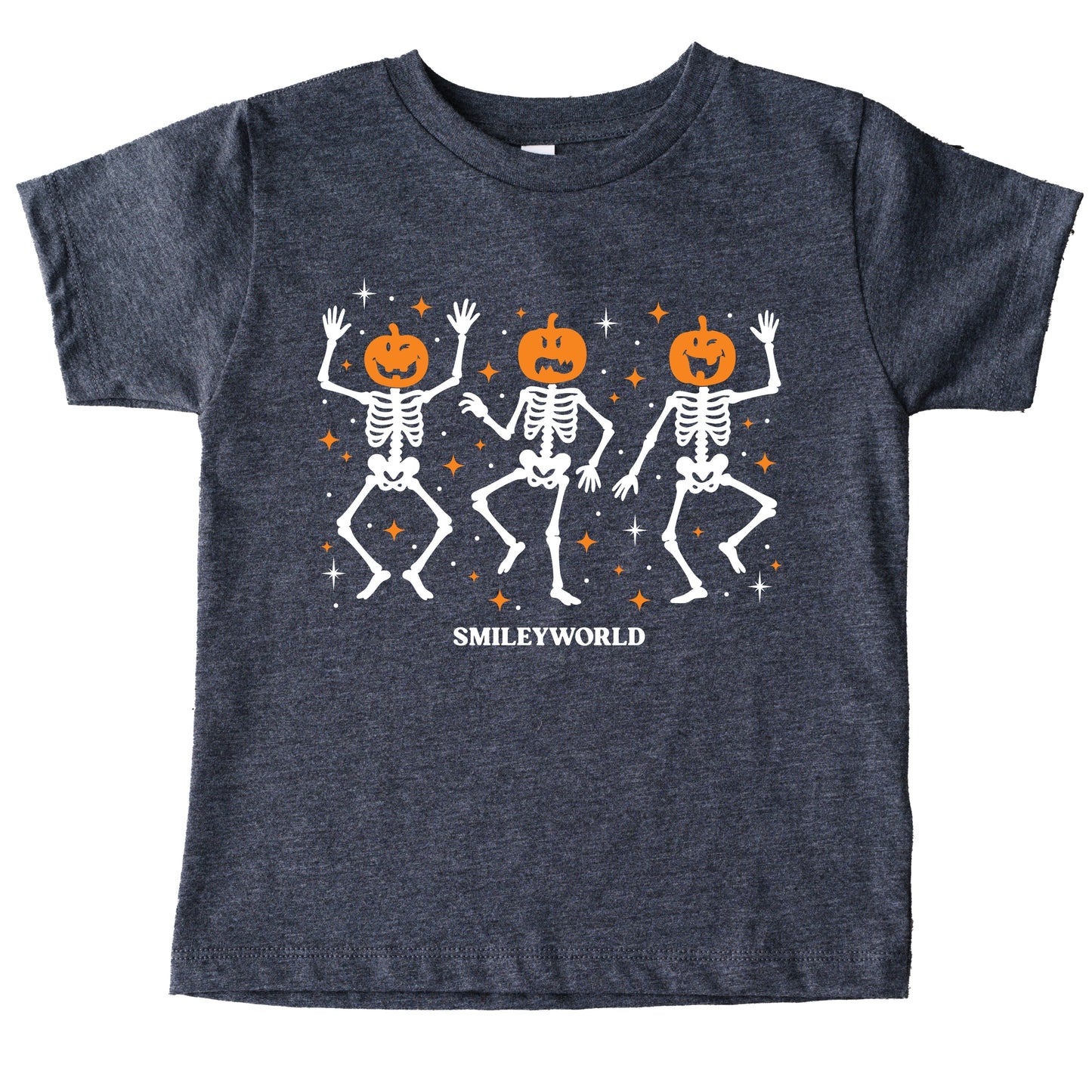 SmileyWorld Dancing Skeleton Pumpkins - Youth Short Sleeve Graphic T-Shirt and Toddler Short Sleeve Graphic T-Shirt