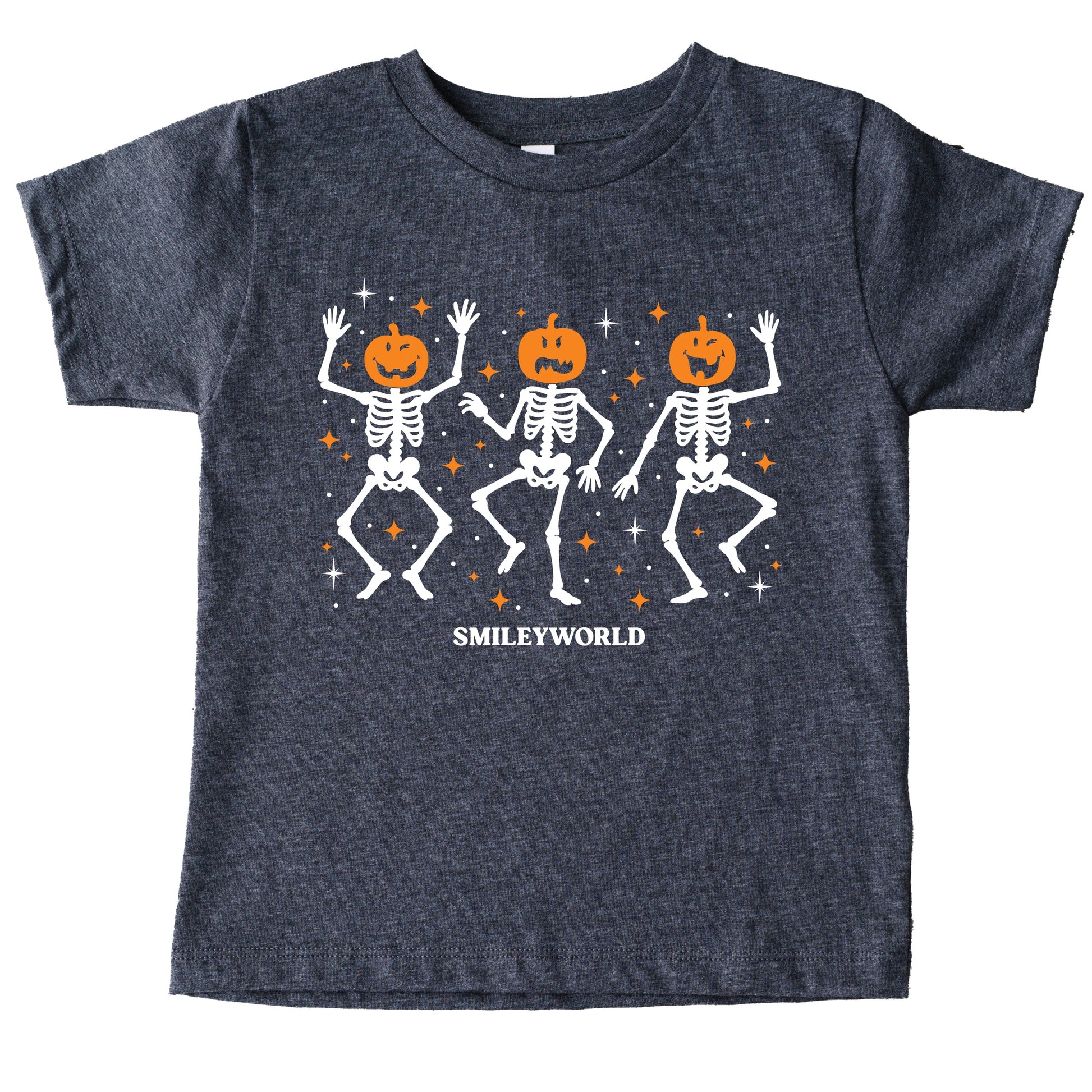 SmileyWorld Dancing Skeleton Pumpkins - Youth Short Sleeve Graphic T-Shirt and Toddler Short Sleeve Graphic T-Shirt