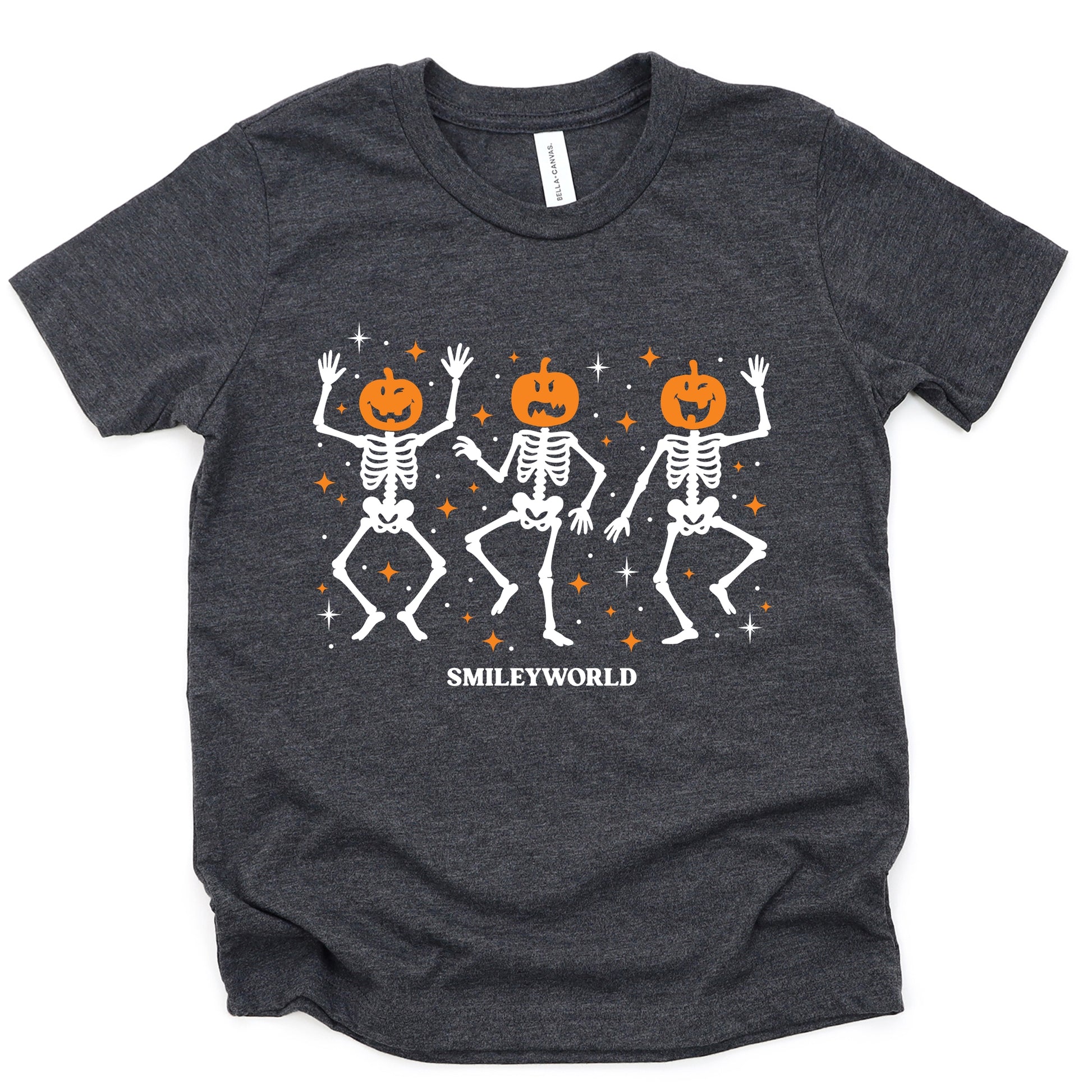 SmileyWorld Dancing Skeleton Pumpkins - Youth Short Sleeve Graphic T-Shirt and Toddler Short Sleeve Graphic T-Shirt