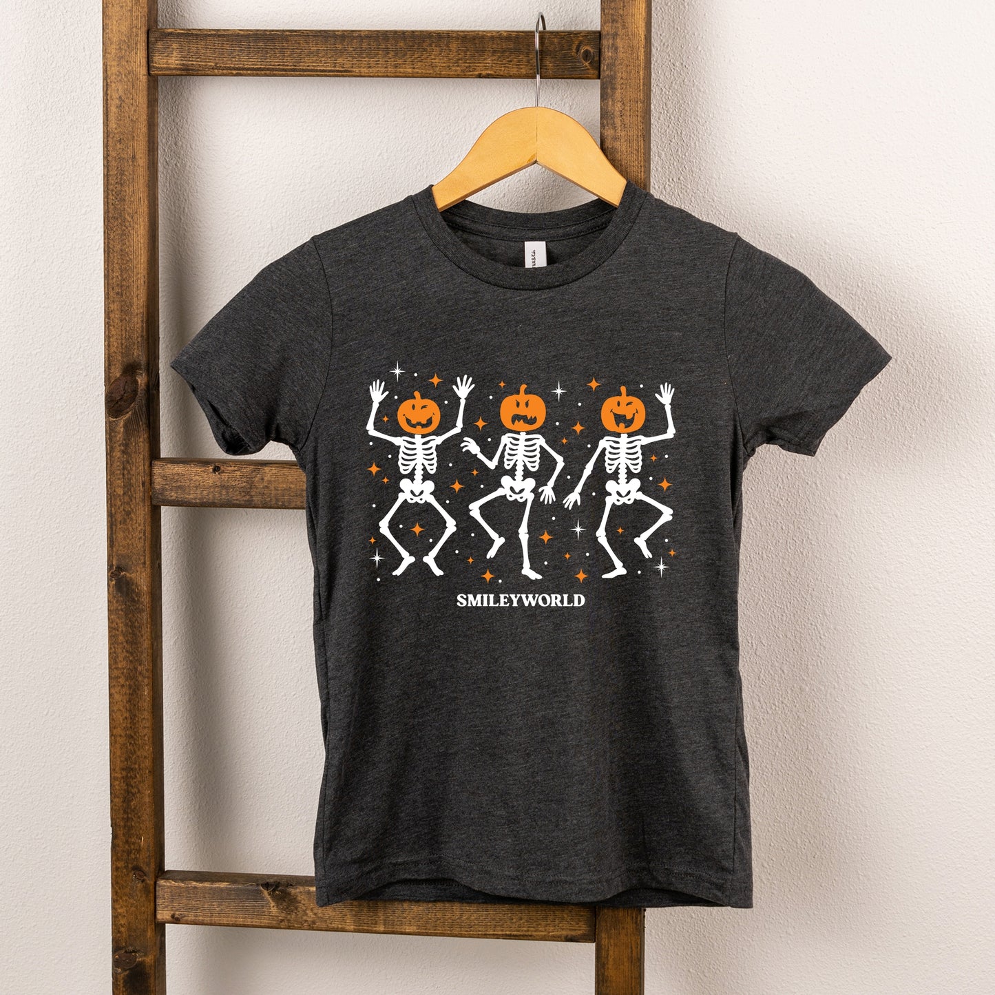 SmileyWorld Dancing Skeleton Pumpkins - Youth Short Sleeve Graphic T-Shirt and Toddler Short Sleeve Graphic T-Shirt