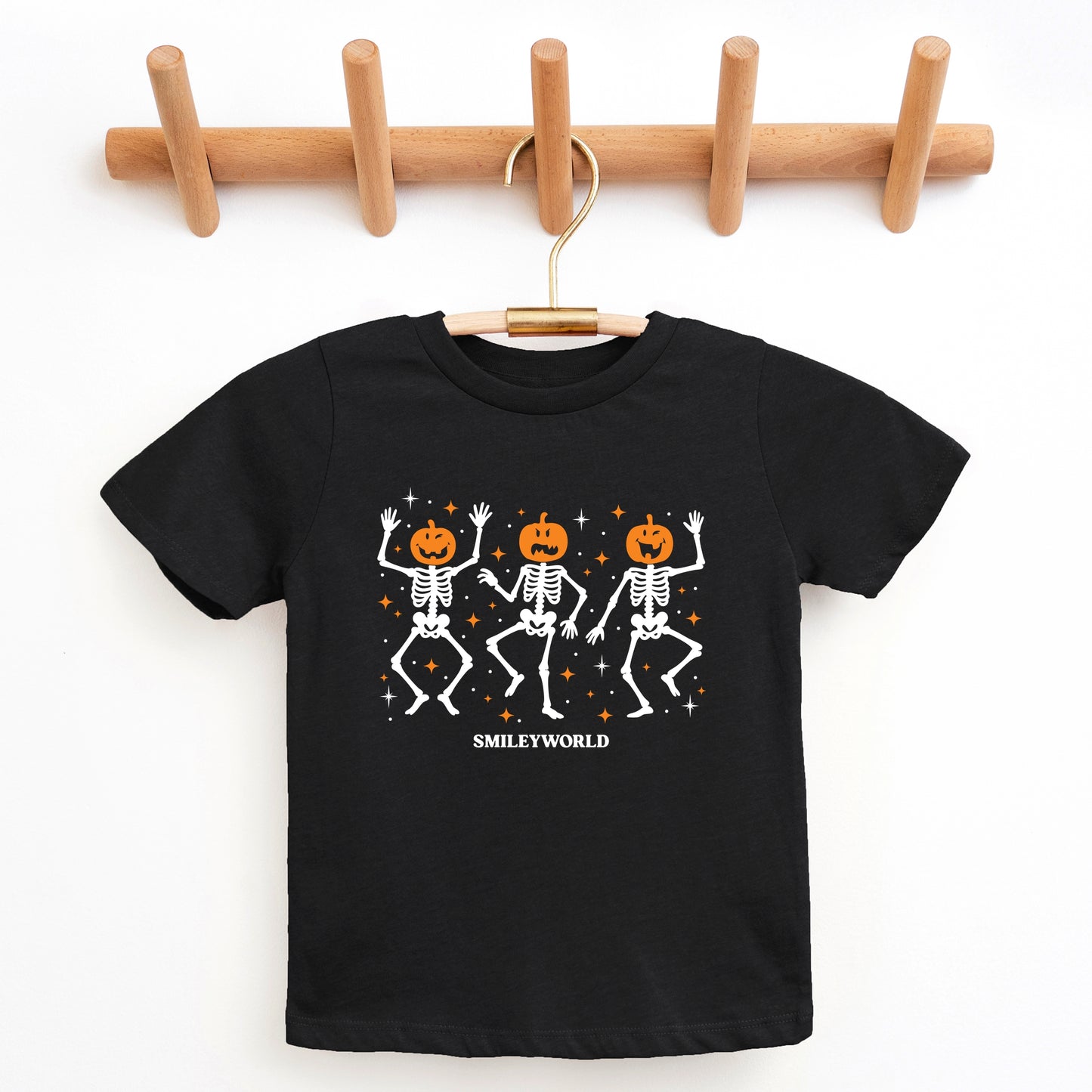 SmileyWorld Dancing Skeleton Pumpkins - Youth Short Sleeve Graphic T-Shirt and Toddler Short Sleeve Graphic T-Shirt