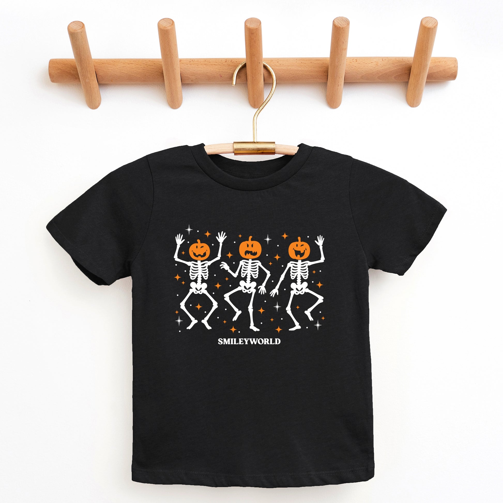 SmileyWorld Dancing Skeleton Pumpkins - Youth Short Sleeve Graphic T-Shirt and Toddler Short Sleeve Graphic T-Shirt