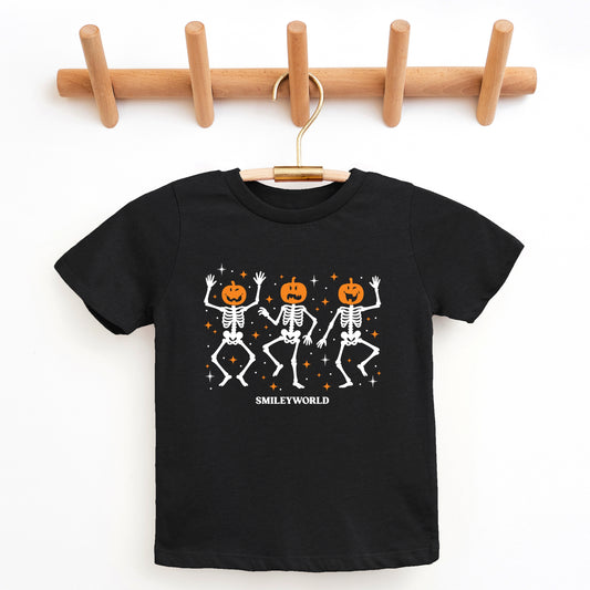 SmileyWorld Dancing Skeleton Pumpkins - Youth Short Sleeve Graphic T-Shirt and Toddler Short Sleeve Graphic T-Shirt