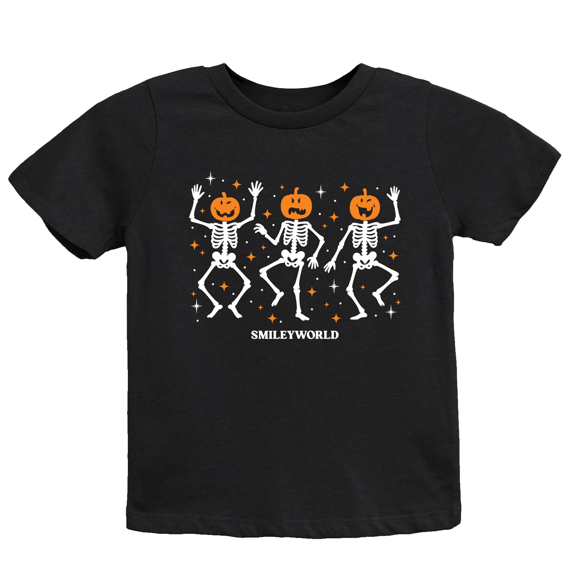 SmileyWorld Dancing Skeleton Pumpkins - Youth Short Sleeve Graphic T-Shirt and Toddler Short Sleeve Graphic T-Shirt