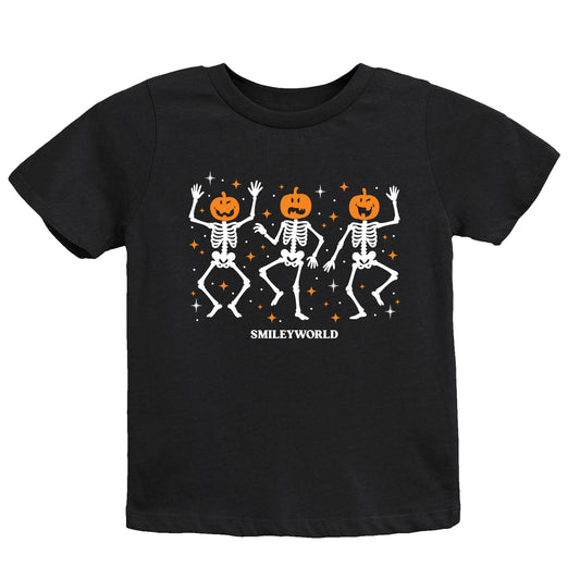 SmileyWorld Dancing Skeleton Pumpkins - Youth Short Sleeve Graphic T-Shirt and Toddler Short Sleeve Graphic T-Shirt