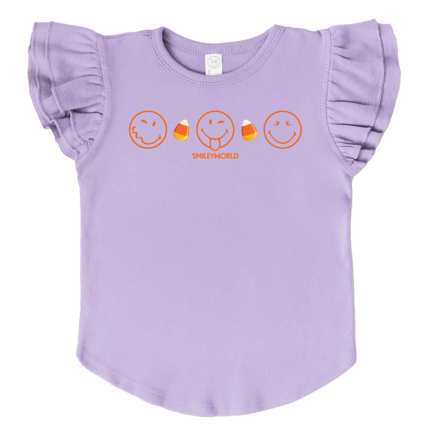 SmileyWorld Candy Corn Outlines - Flutter Sleeve Graphic T-Shirt