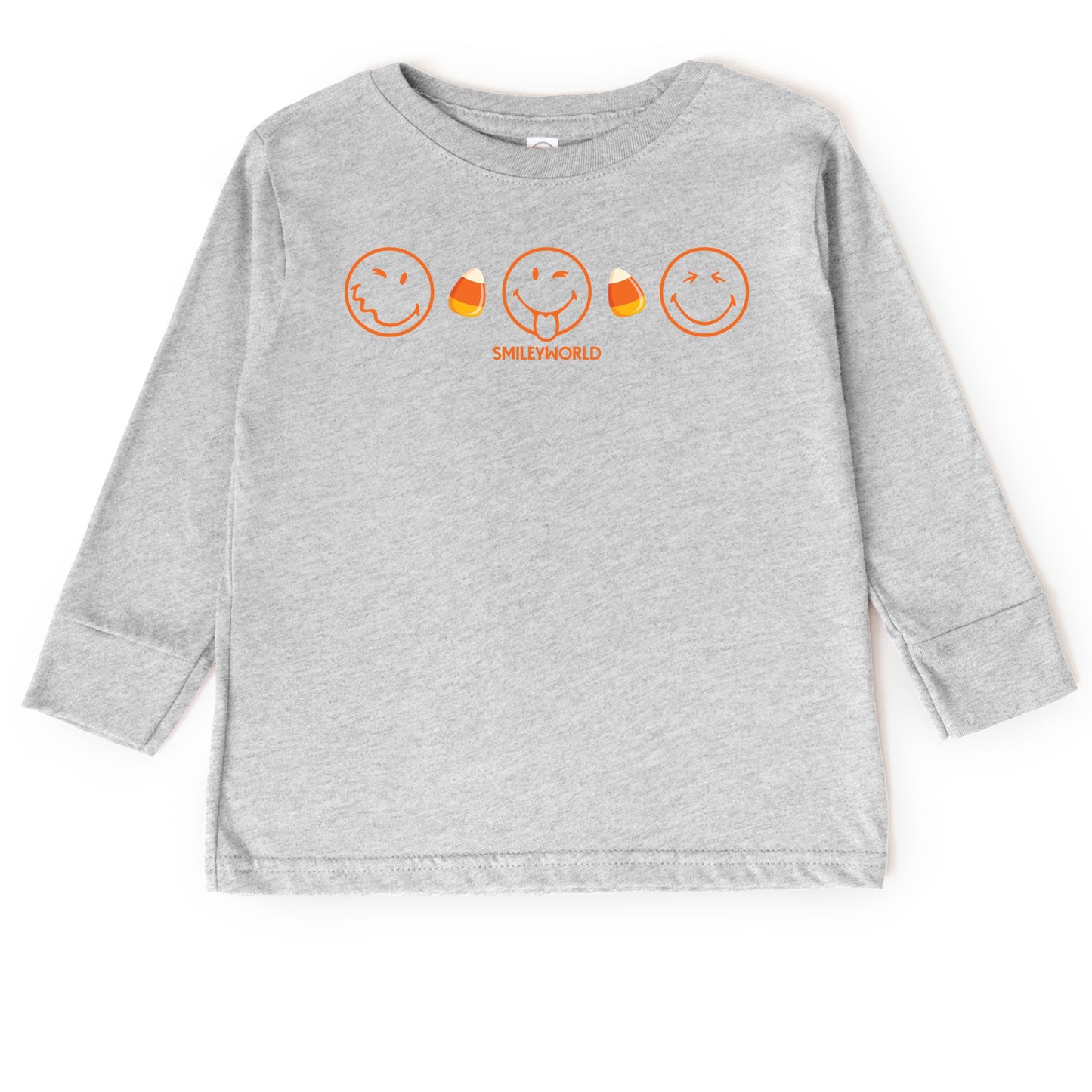SmileyWorld Candy Corn Outlines - Toddler Long Sleeve Graphic Tee and Youth Long Sleeve Graphic T-Shirt