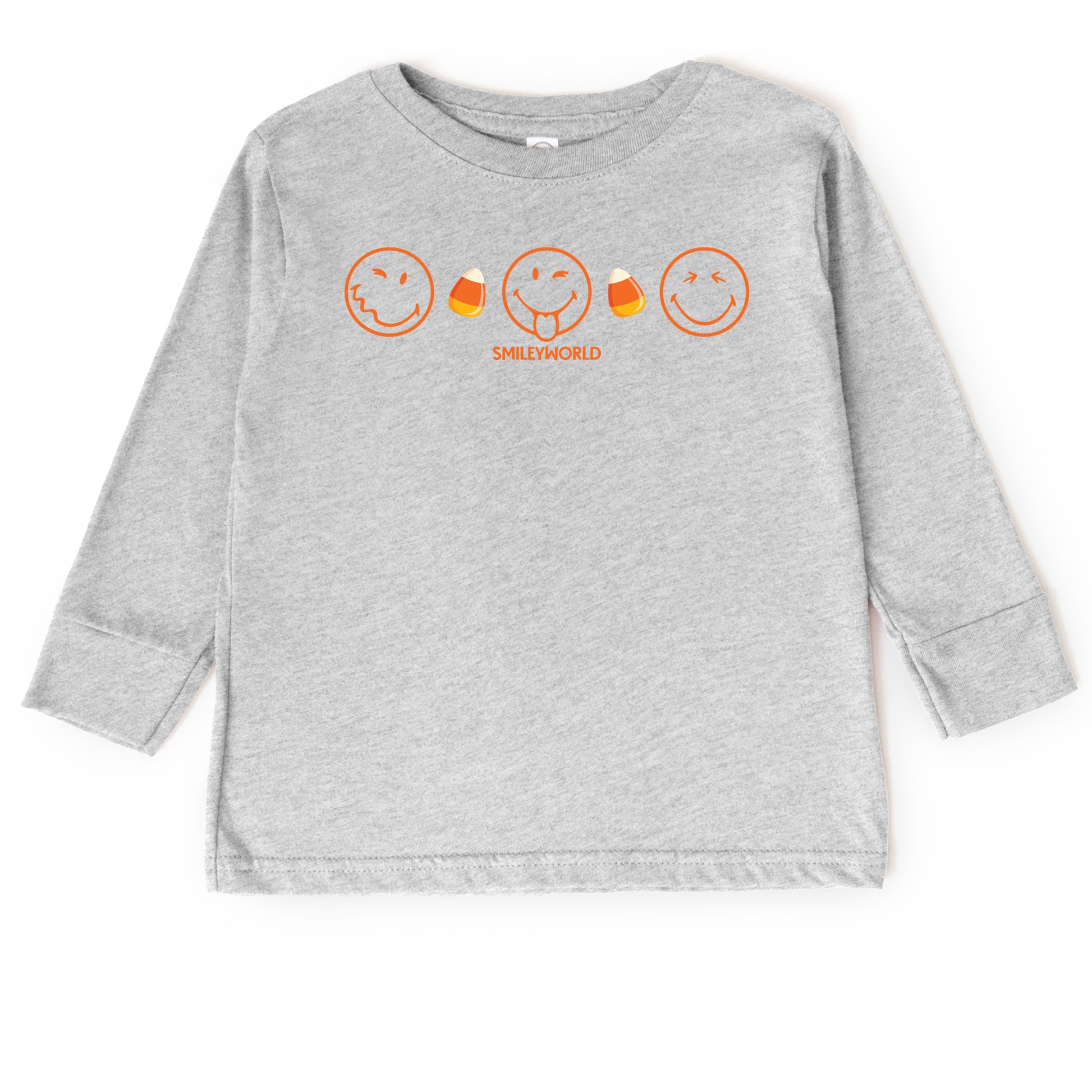 SmileyWorld Candy Corn Outlines - Toddler Long Sleeve Graphic Tee and Youth Long Sleeve Graphic T-Shirt