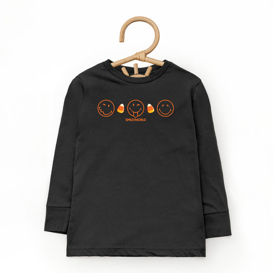 SmileyWorld Candy Corn Outlines - Toddler Long Sleeve Graphic Tee and Youth Long Sleeve Graphic T-Shirt
