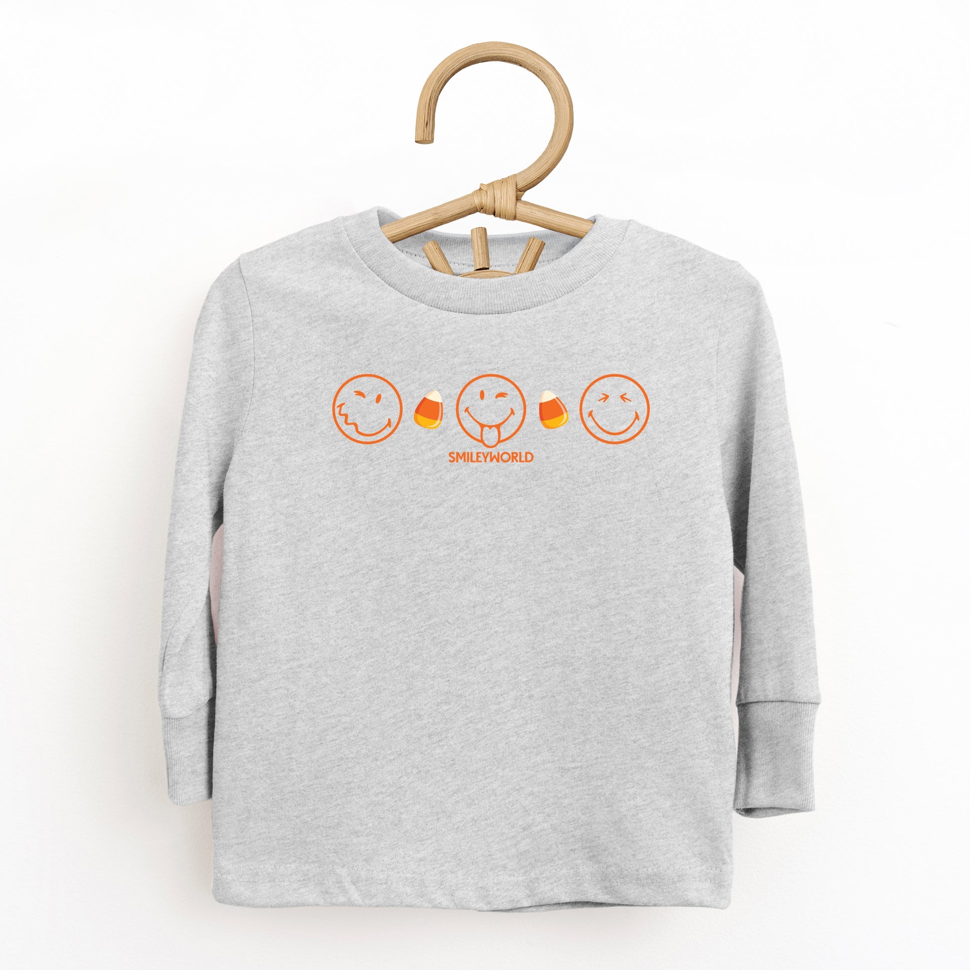 SmileyWorld Candy Corn Outlines - Toddler Long Sleeve Graphic Tee and Youth Long Sleeve Graphic T-Shirt