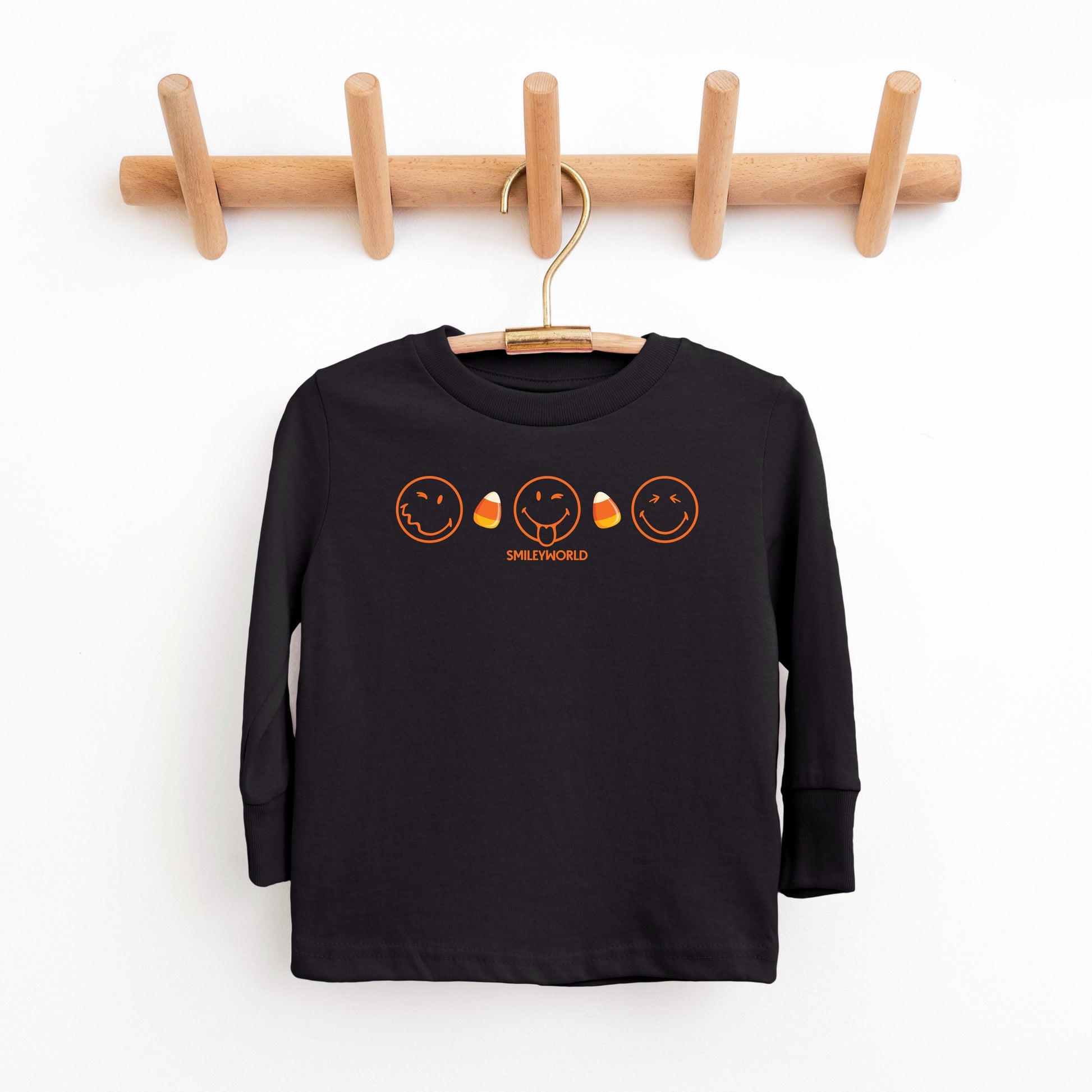 SmileyWorld Candy Corn Outlines - Toddler Long Sleeve Graphic Tee and Youth Long Sleeve Graphic T-Shirt