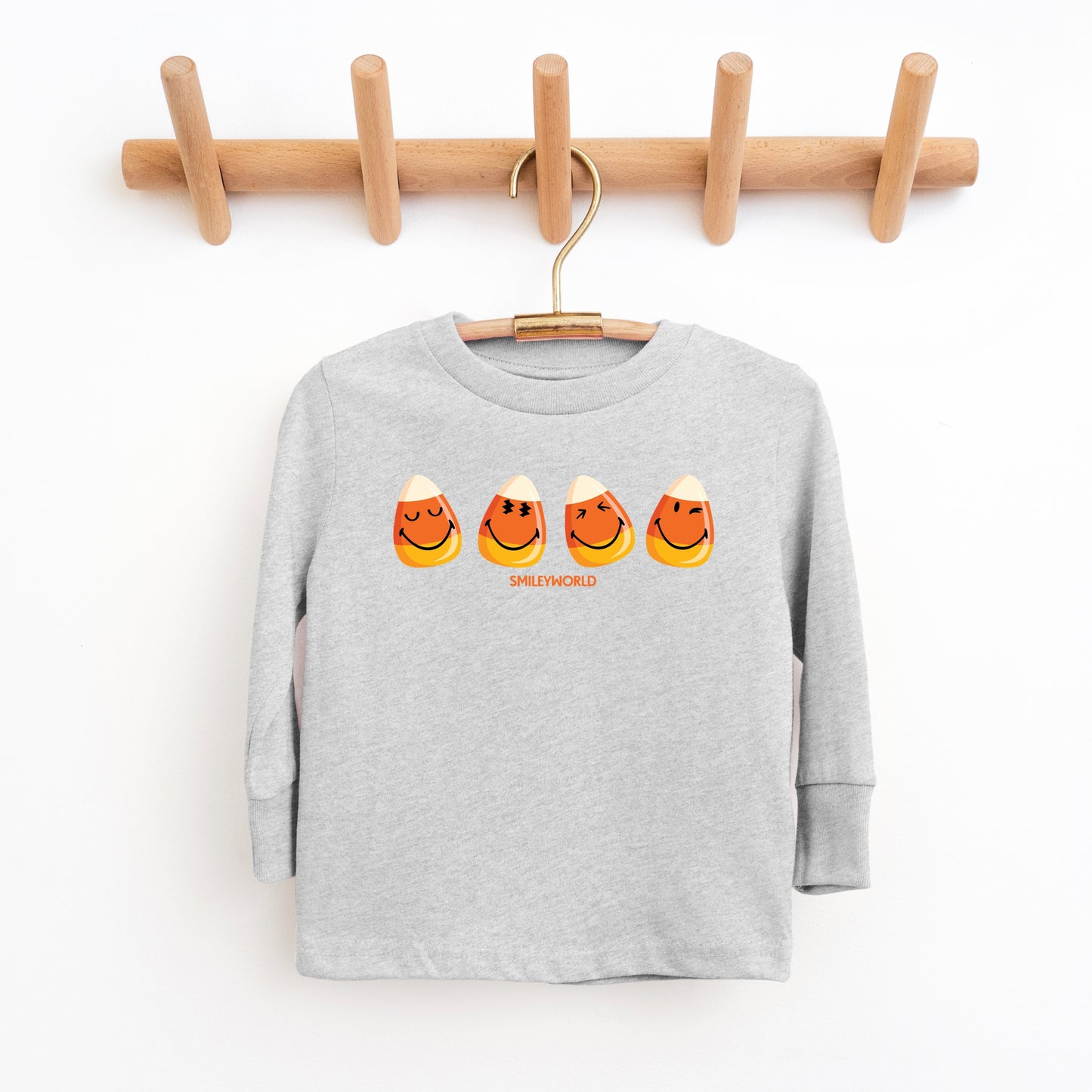 SmileyWorld Candy Corn Smiles - Toddler Long Sleeve Graphic Tee and Youth Long Sleeve Graphic T-Shirt
