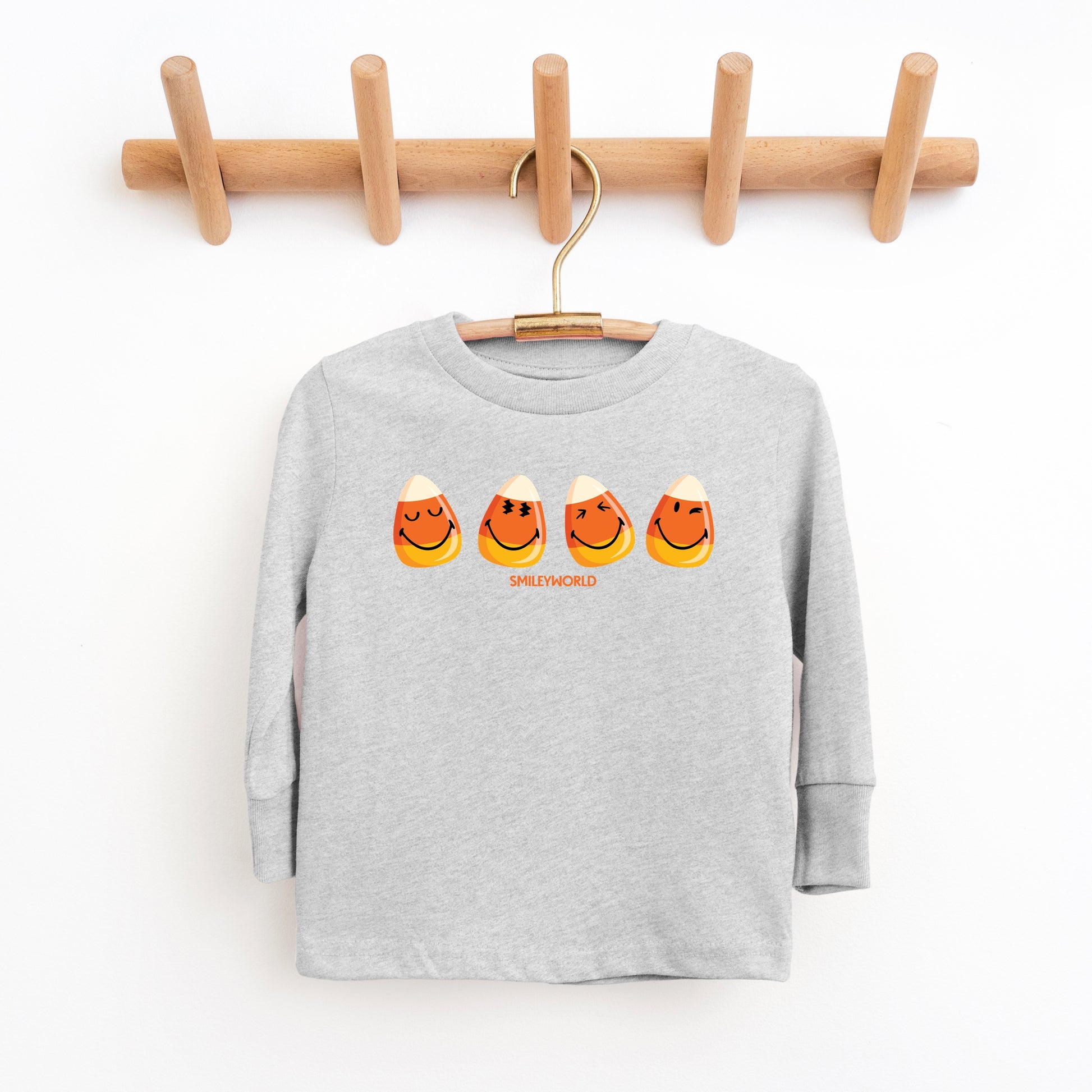 SmileyWorld Candy Corn Smiles - Toddler Long Sleeve Graphic Tee and Youth Long Sleeve Graphic T-Shirt