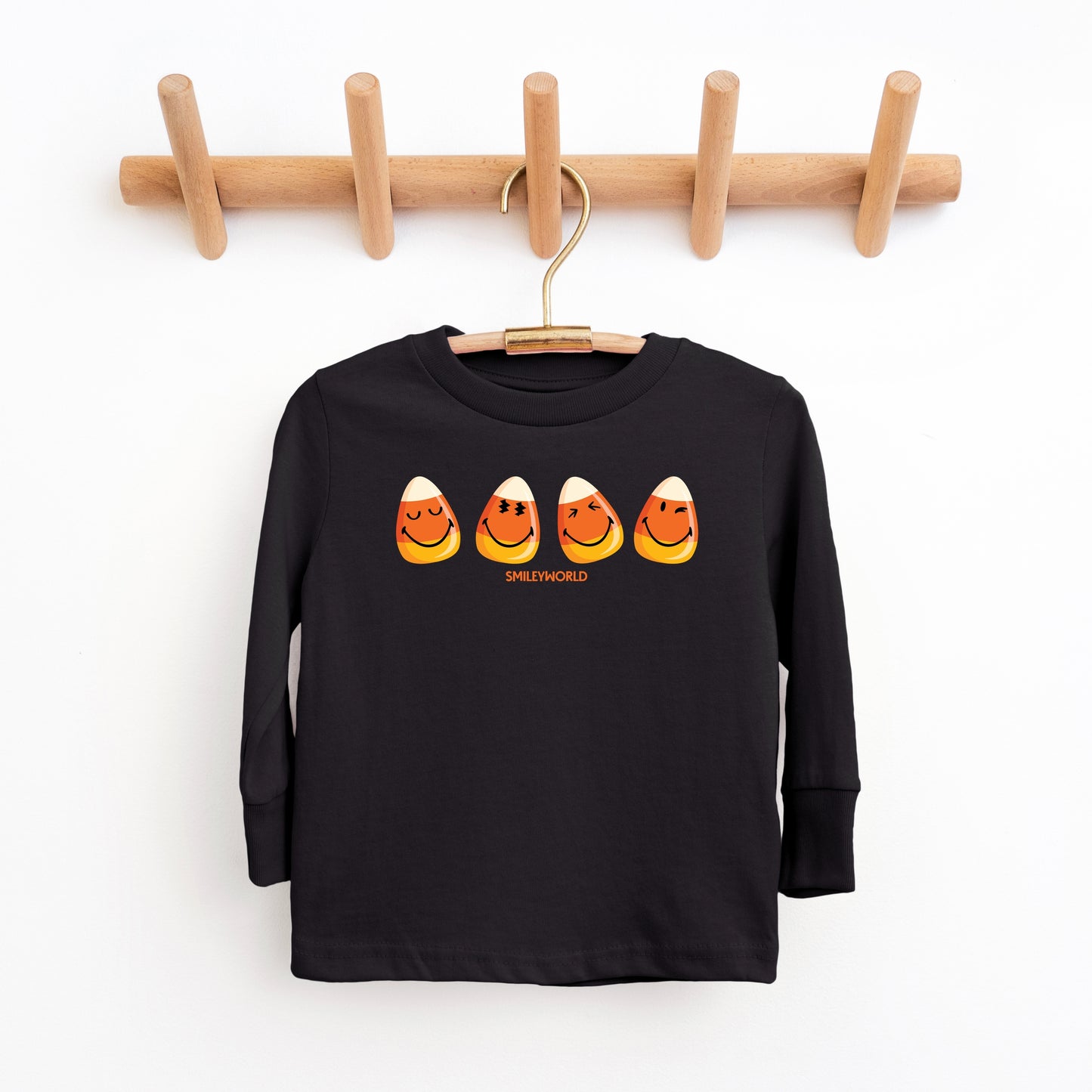 SmileyWorld Candy Corn Smiles - Toddler Long Sleeve Graphic Tee and Youth Long Sleeve Graphic T-Shirt