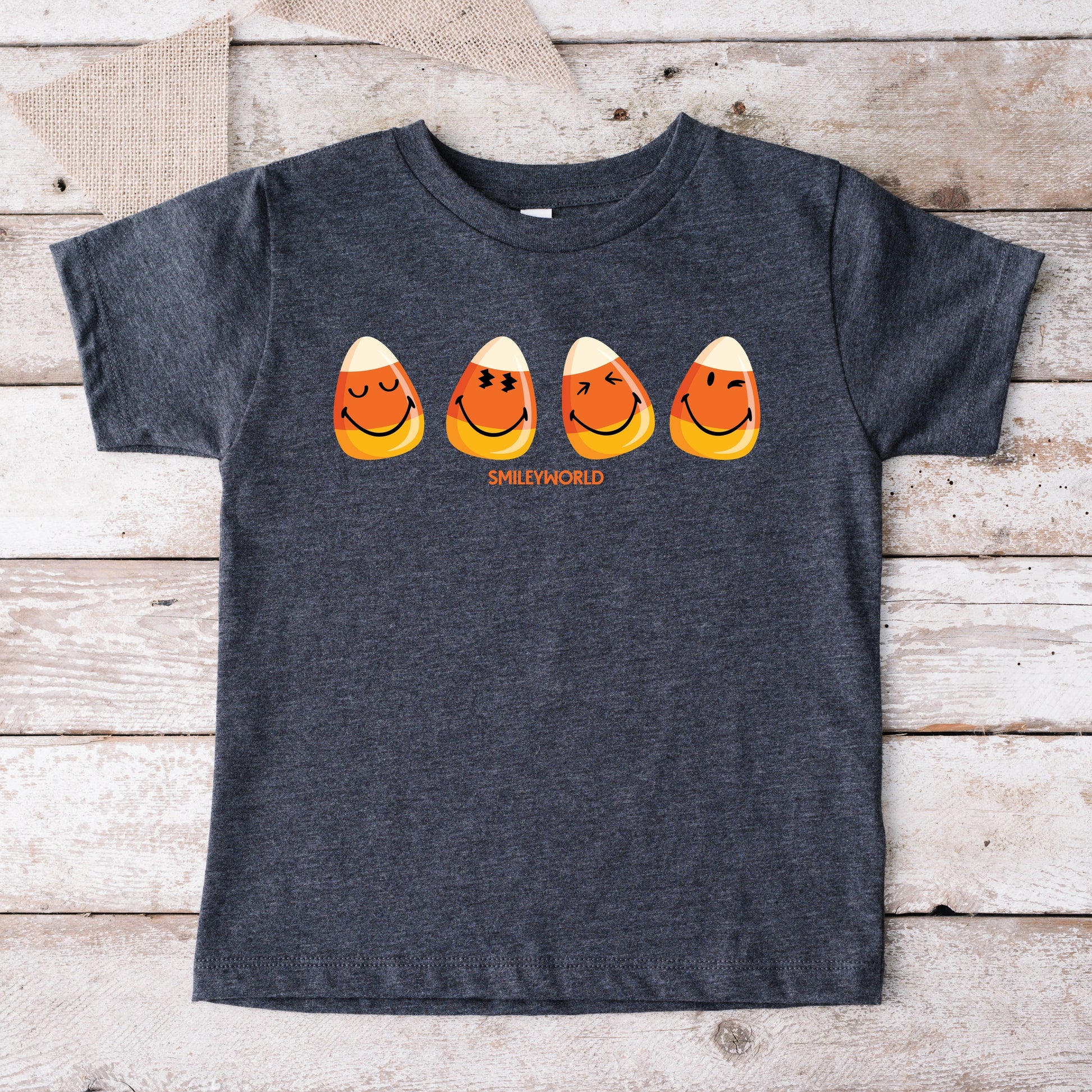 SmileyWorld Candy Corn Smiles - Youth Short Sleeve Graphic T-Shirt and Toddler Short Sleeve Graphic T-Shirt