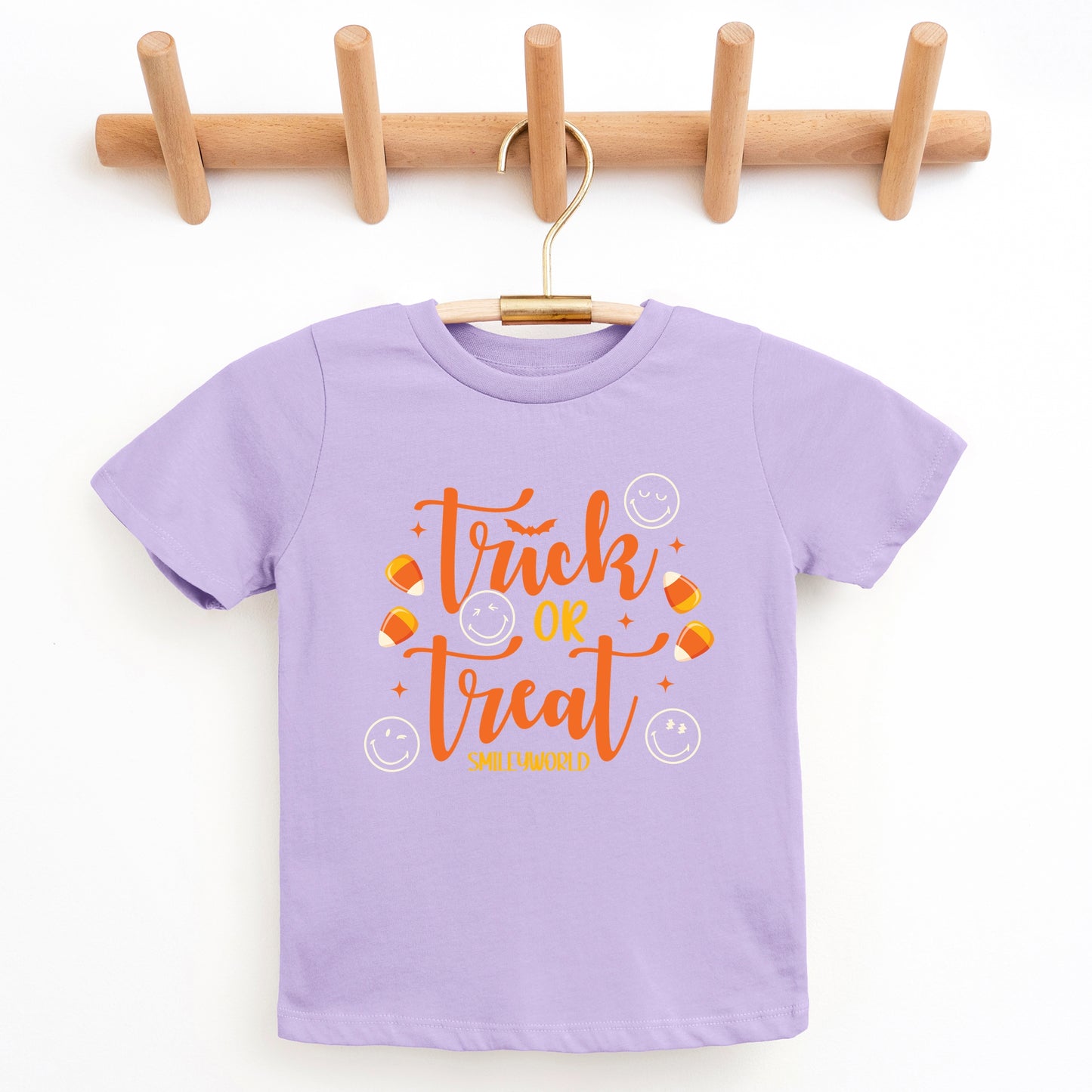 SmileyWorld Trick or Treat Candy - Youth Short Sleeve Graphic T-Shirt and Toddler Short Sleeve Graphic T-Shirt