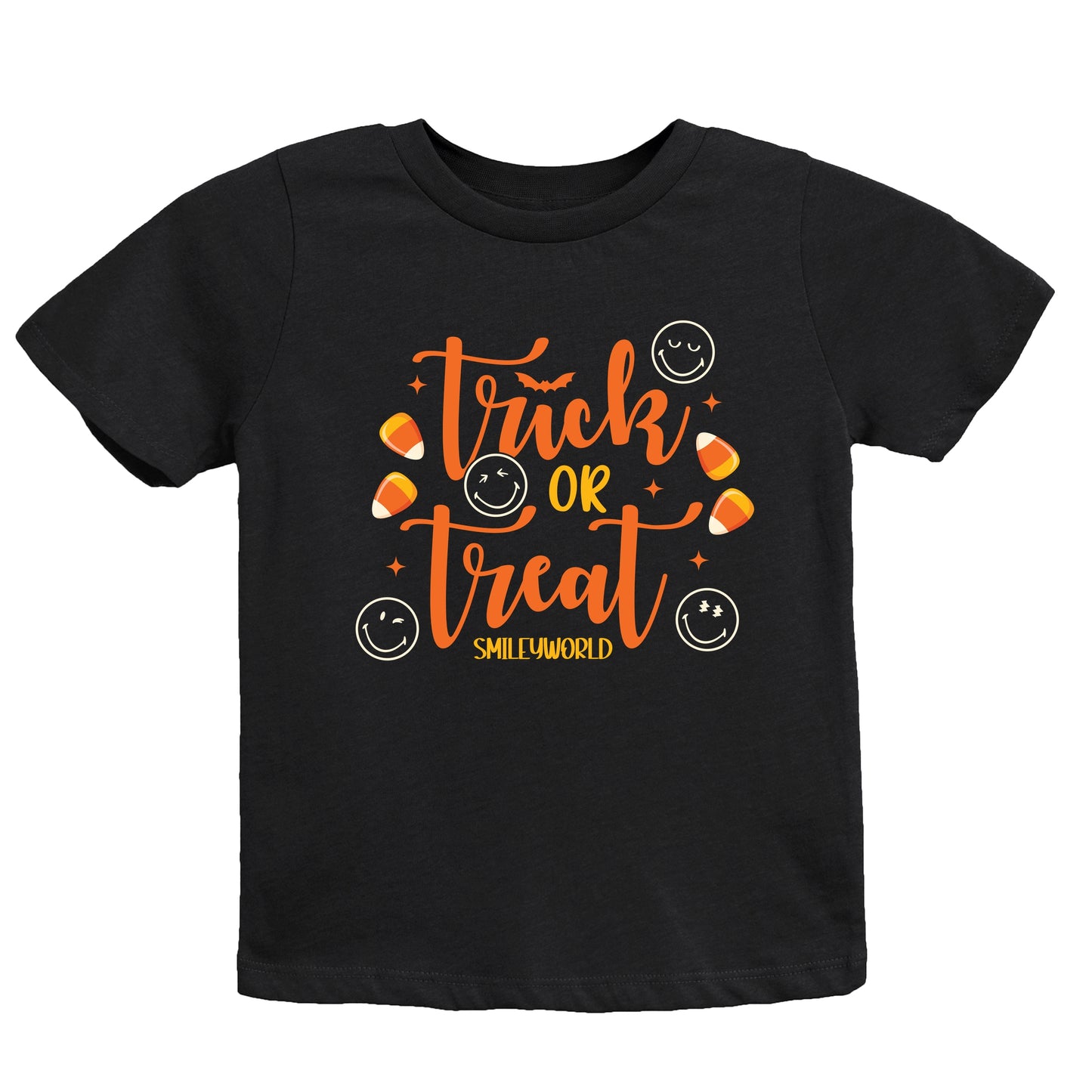 SmileyWorld Trick or Treat Candy - Youth Short Sleeve Graphic T-Shirt and Toddler Short Sleeve Graphic T-Shirt