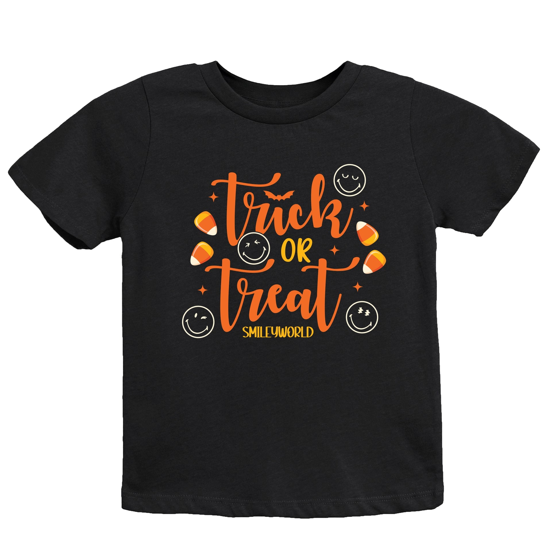 SmileyWorld Trick or Treat Candy - Youth Short Sleeve Graphic T-Shirt and Toddler Short Sleeve Graphic T-Shirt