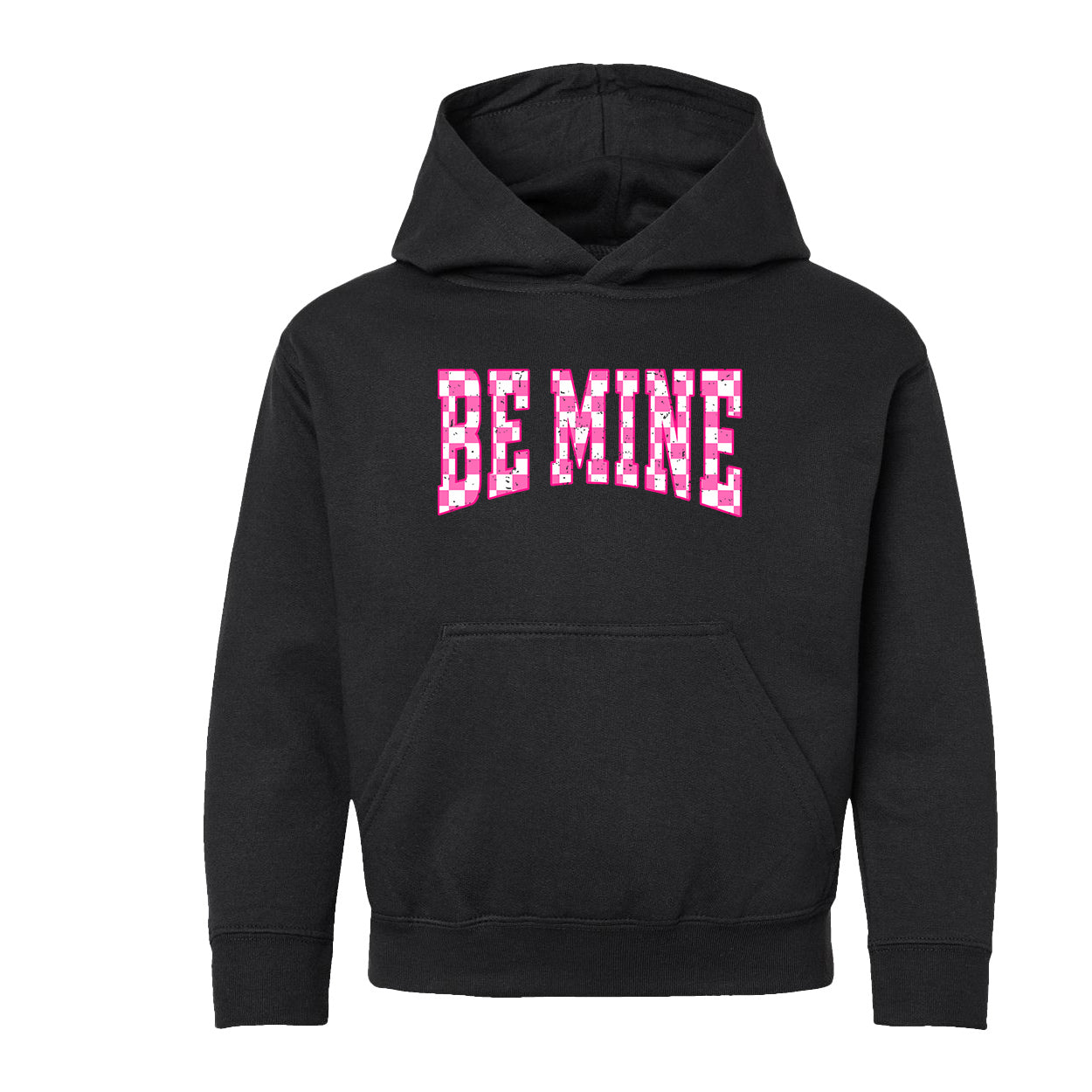 Be Mine Distressed Checkered | Youth Graphic Hoodie