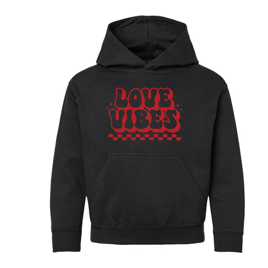 Love Vibes Checkered | Youth Graphic Hoodie