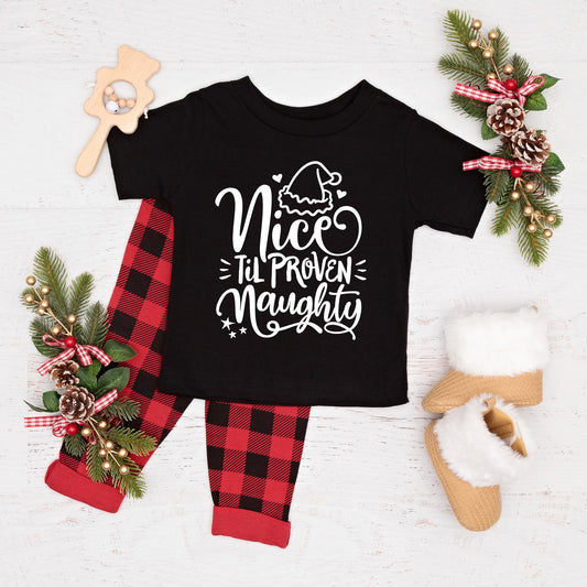 Nice Til Proven Naughty | Toddler Graphic Short Sleeve Tee