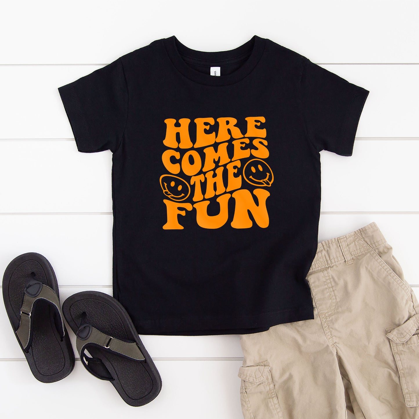 Here Comes The Fun Puff Print | Toddler Graphic Short Sleeve Tee