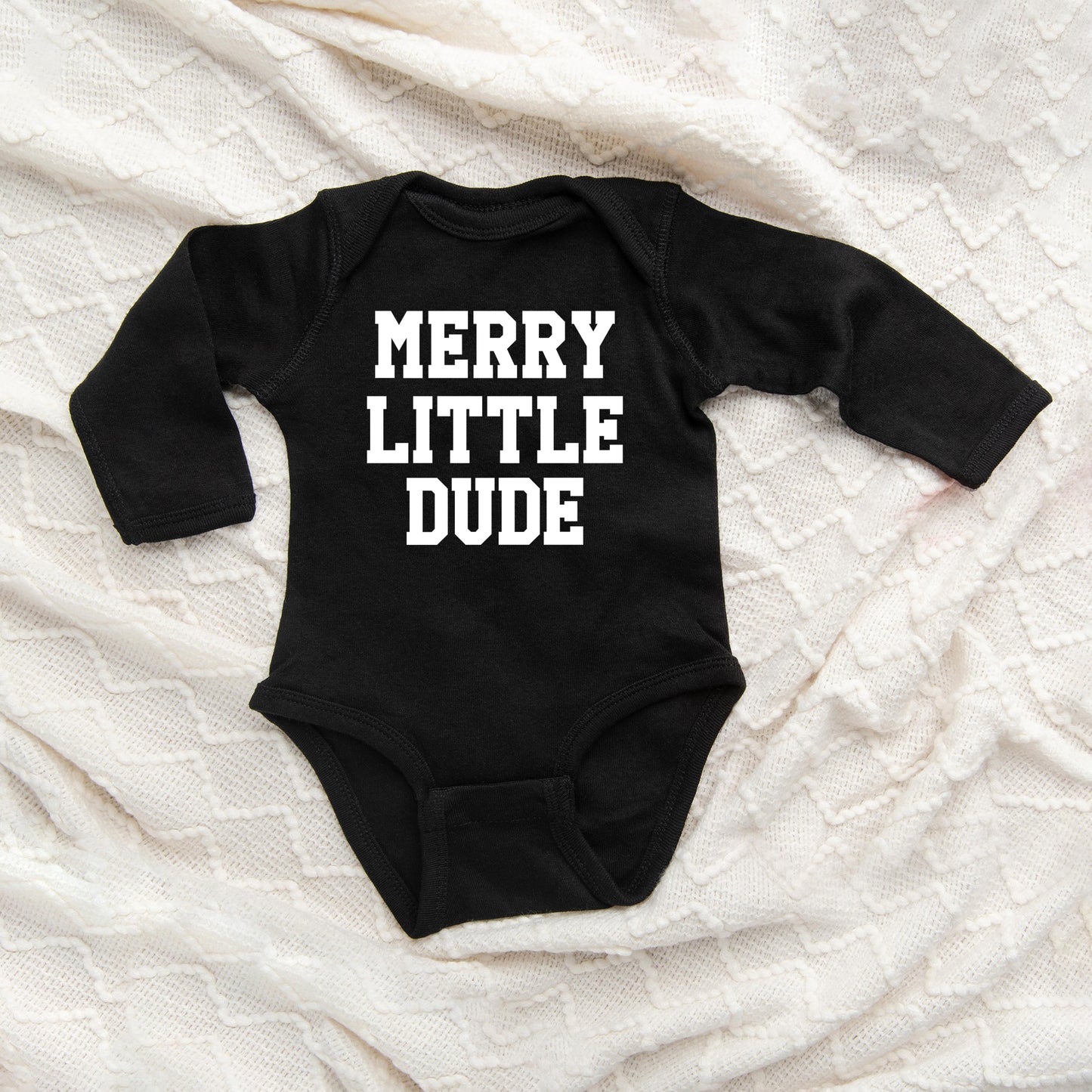 Merry Little Dude | Baby Graphic Long Sleeve Onesie